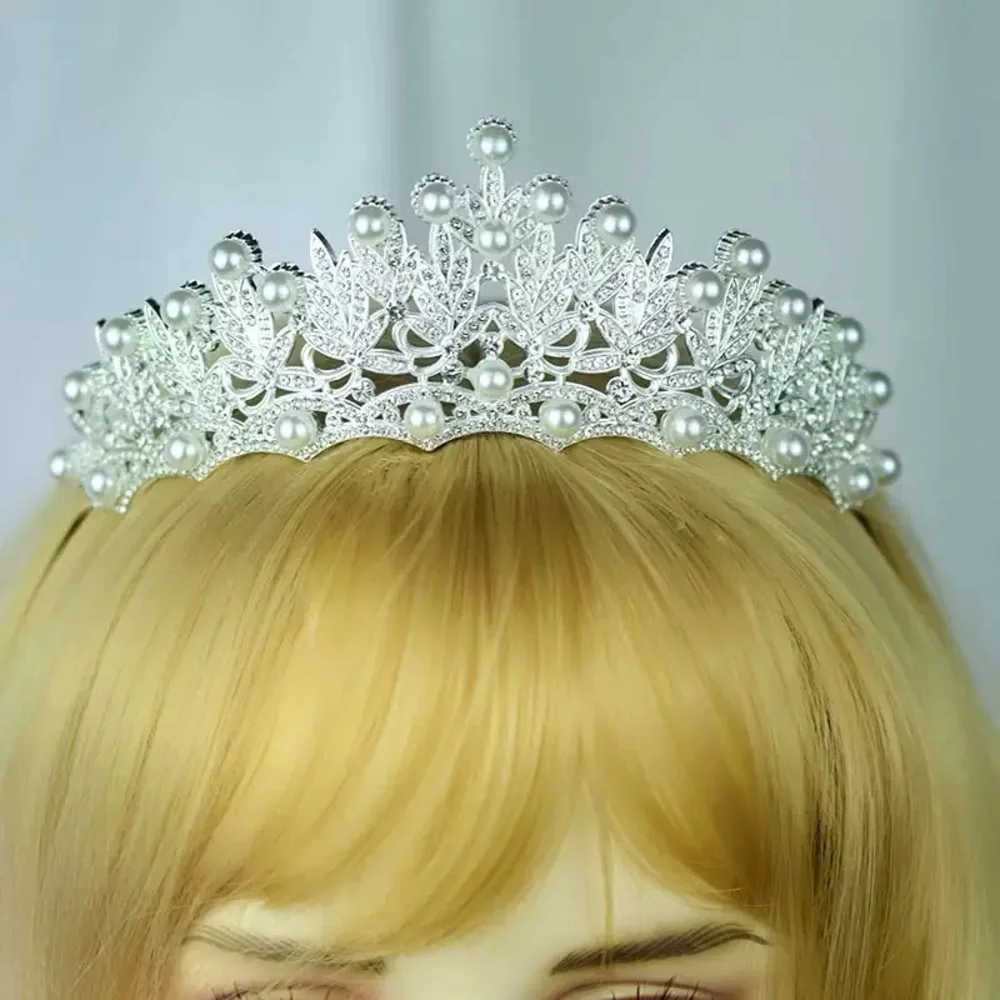 Pearl & Crystal Silver Bridal Tiara